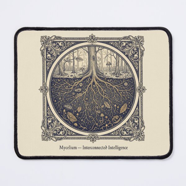 Item preview, Mycelium Interconnected Intelligence Dark Cottagecore Art designed and sold by PixelQ.