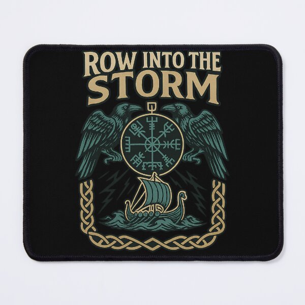 Item preview, Row Into the Storm Viking Longship Vegvisir Compass designed and sold by Mythborn Saga.
