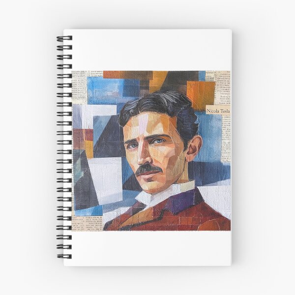 Item preview, Nikola Tesla – Inventor Collage Portrait Art Print | Electricity Science Engineering Poster designed and sold by OzzFrequency.