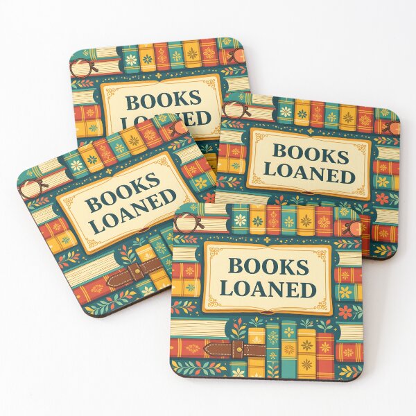 Item preview, “BOOKS LOANED” colorful old notebooks and books  designed and sold by Ponted.