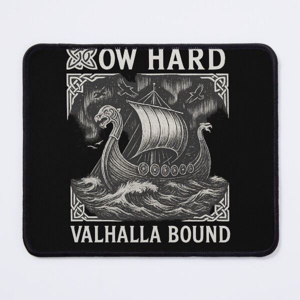 Item preview, Row Hard Valhalla Bound Viking Longship Woodcut designed and sold by Mythborn Saga.