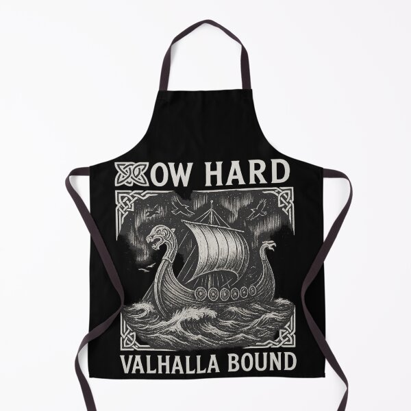 Item preview, Row Hard Valhalla Bound Viking Longship Woodcut designed and sold by Mythborn Saga.