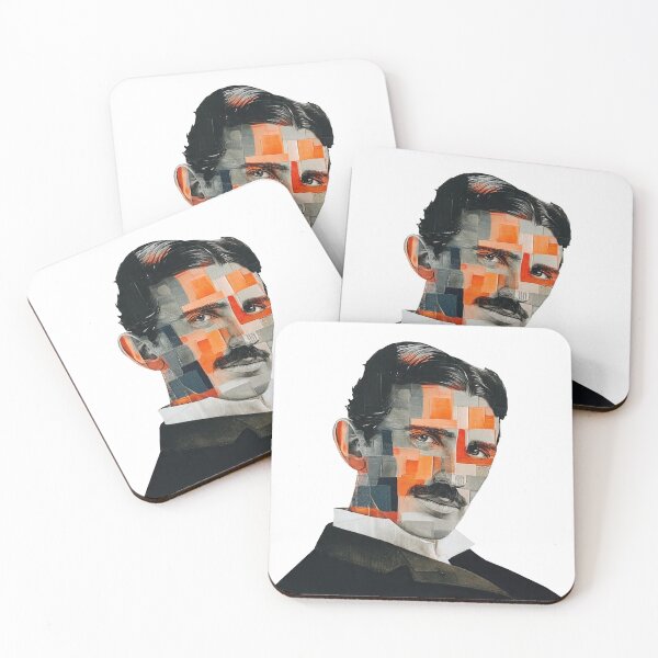 Item preview, Nikola Tesla – Inventor Collage Portrait Art Print | Electricity Science Engineering Poster designed and sold by OzzFrequency.
