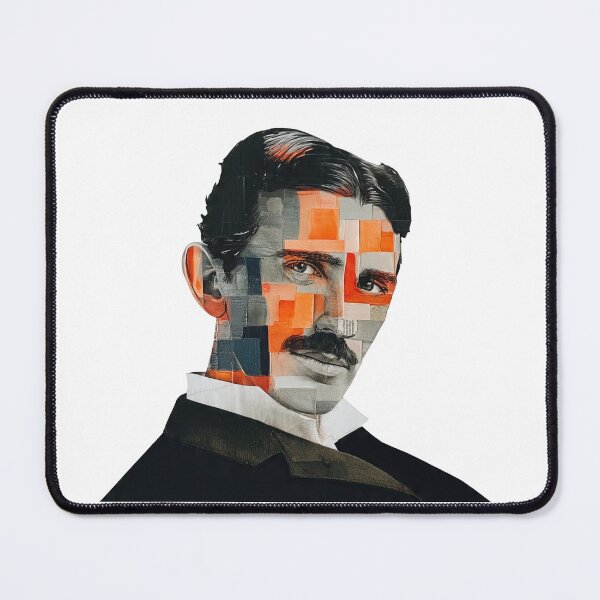 Item preview, Nikola Tesla – Inventor Collage Portrait Art Print | Electricity Science Engineering Poster designed and sold by OzzFrequency.