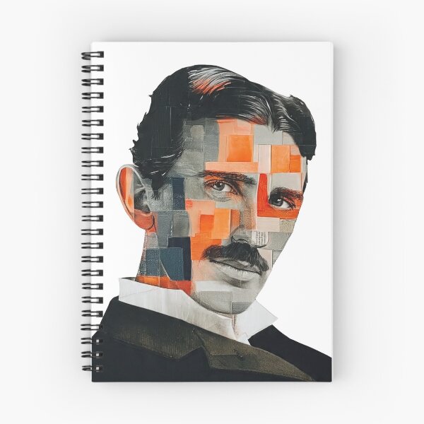 Item preview, Nikola Tesla – Inventor Collage Portrait Art Print | Electricity Science Engineering Poster designed and sold by OzzFrequency.