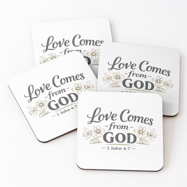 Item preview, Love Comes From God – 1 John 4:7 Christian Floral Faith Design designed and sold by SoulThread Studio.