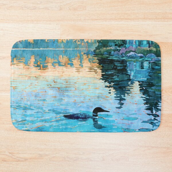 Item preview, Loon Lake Cabin Sunset Watercolor designed and sold by Janine Aykens.