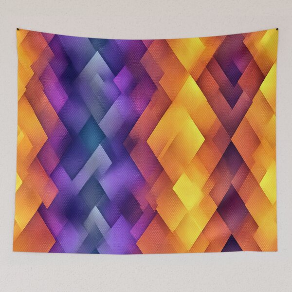 Item preview, Vibrant Purple Orange Geometric Diamond Pattern designed and sold by WatercolorLane.