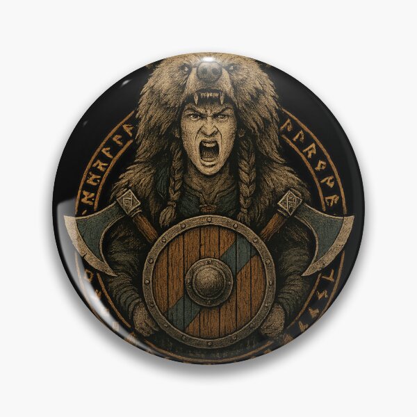 Item preview, Berserker Mode Viking Warrior Bear Pelt Axes designed and sold by Mythborn Saga.