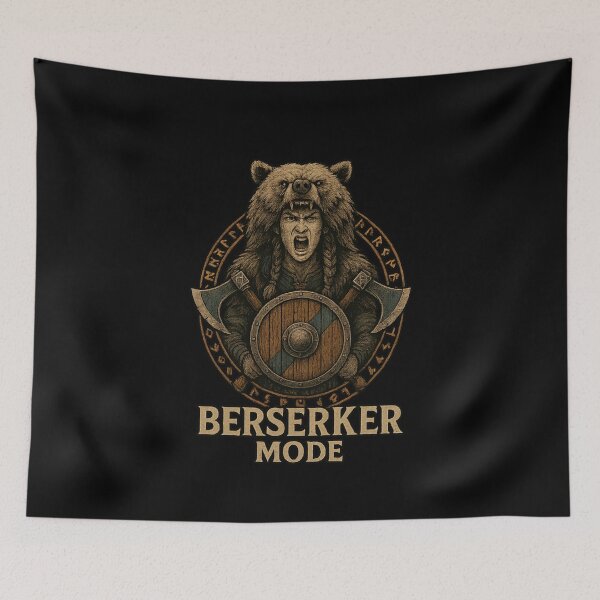 Item preview, Berserker Mode Viking Warrior Bear Pelt Axes designed and sold by Mythborn Saga.