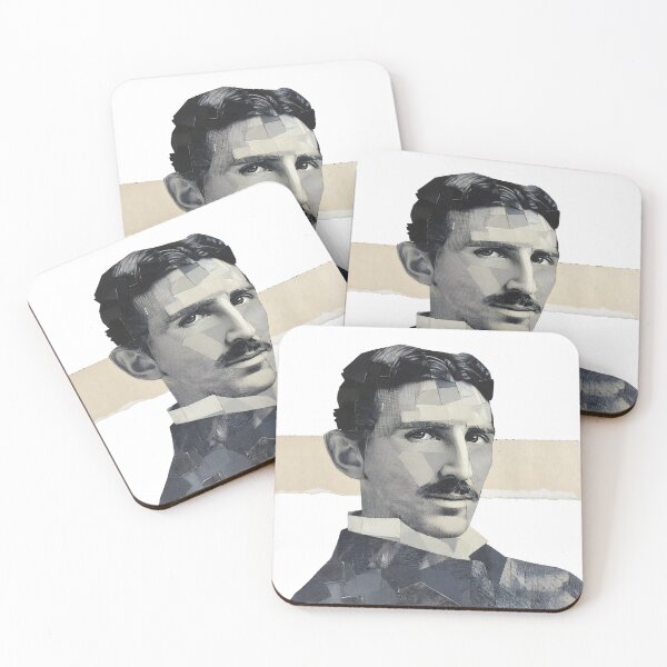 Item preview, Nikola Tesla – Inventor Collage Portrait Art Print | Electricity Science Engineering Poster designed and sold by OzzFrequency.
