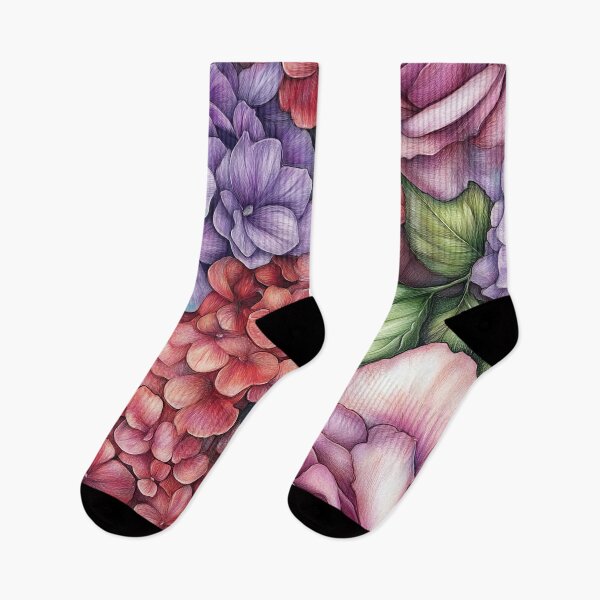 Item preview, Romantic Purple Pink Floral Garden Pattern designed and sold by WatercolorLane.