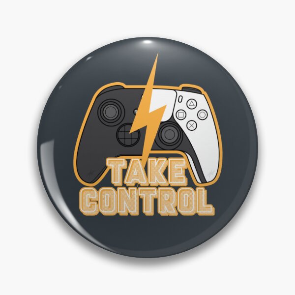 Item preview, Take Control - Electric Cyan Gaming Badge designed and sold by MrGlayga.