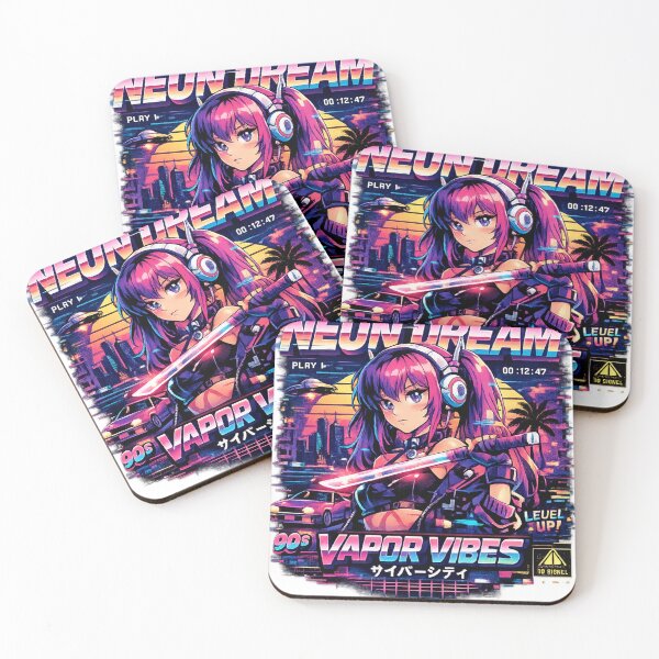 Item preview, Neon Dream Vapor Vibes Anime Cyberpunk Retro T-Shirt designed and sold by AMIR PRO .