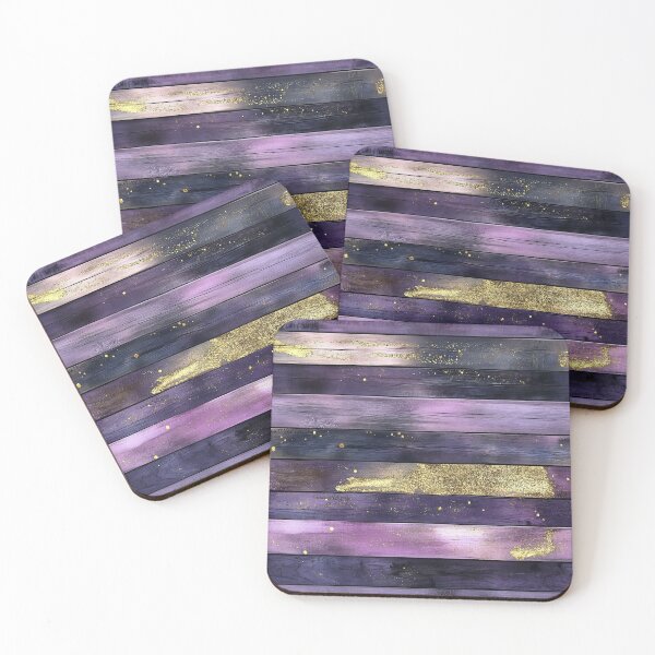 Item preview, Purple Gold Rustic Wood Planks Pattern designed and sold by WatercolorLane.
