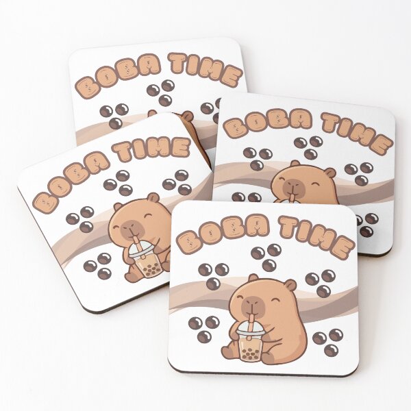 Item preview, Boba Time Capybara designed and sold by Qalam&Pixel.