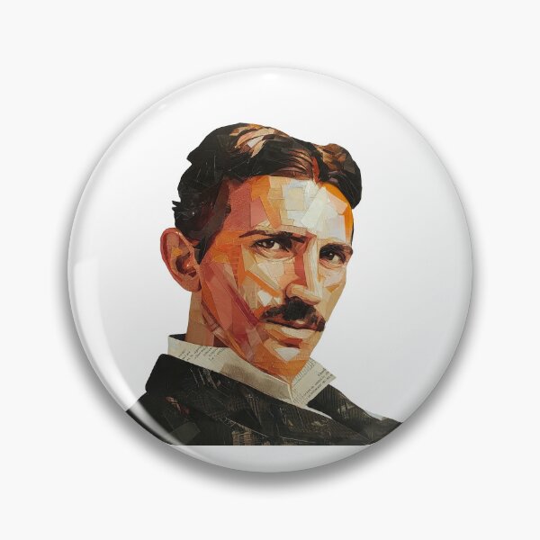 Item preview, Nikola Tesla – Inventor Collage Portrait Art Print | Electricity Science Engineering Poster designed and sold by OzzFrequency.