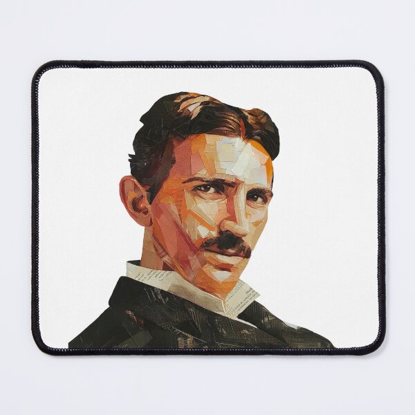 Item preview, Nikola Tesla – Inventor Collage Portrait Art Print | Electricity Science Engineering Poster designed and sold by OzzFrequency.