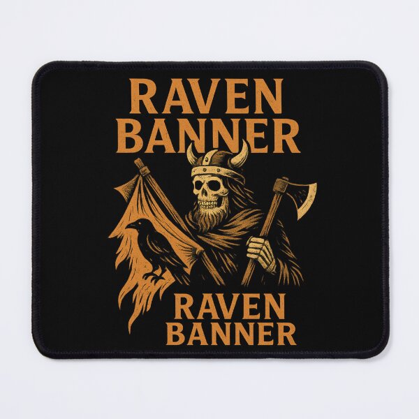 Item preview, Raven Banner Viking Skeleton Warrior Battle Axe designed and sold by Mythborn Saga.