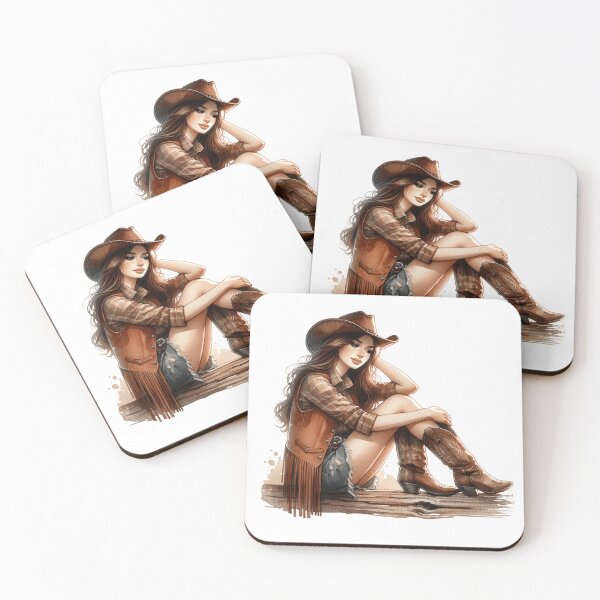 Item preview, Rustic Cowgirl Watercolor designed and sold by WesternBeauties.