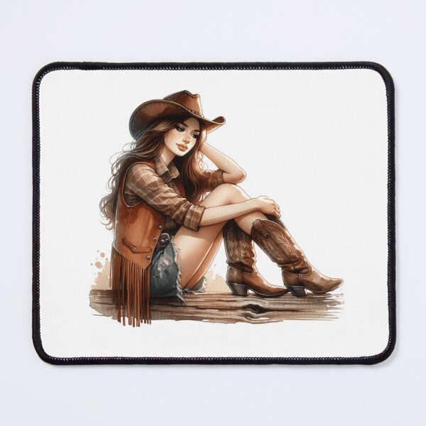 Item preview, Rustic Cowgirl Watercolor designed and sold by WesternBeauties.
