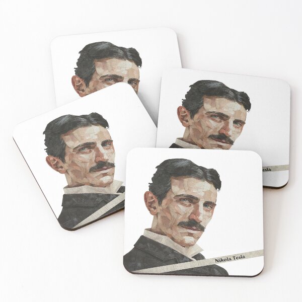 Item preview, Nikola Tesla – Inventor Collage Portrait Art Print | Electricity Science Engineering Poster designed and sold by OzzFrequency.