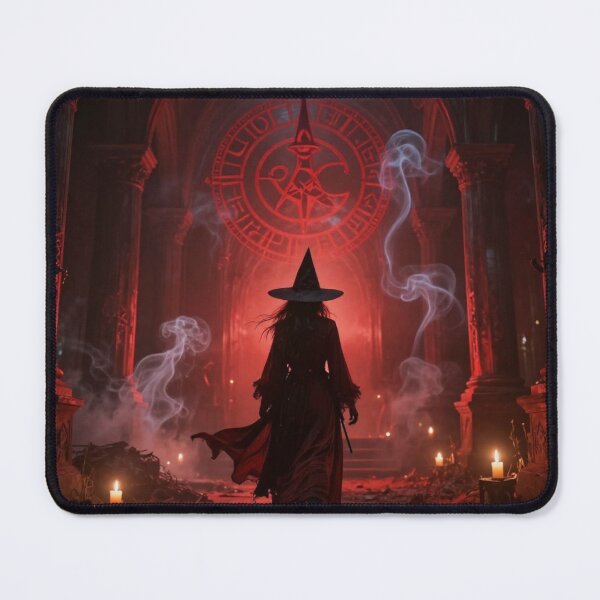 Item preview, magnific ancient temple interior bathed in crimson candleli designed and sold by tim tal.