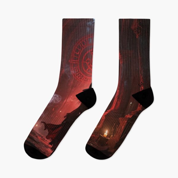 Item preview, magnific ancient temple interior bathed in crimson candleli designed and sold by tim tal.