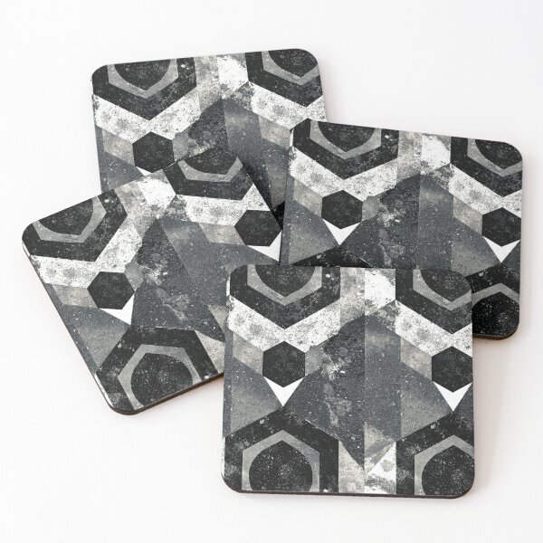 Item preview, Distressed Black and White Geometric Hexagon Pattern designed and sold by Piotrek0001.