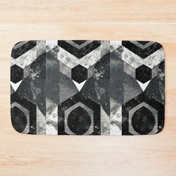 Item preview, Distressed Black and White Geometric Hexagon Pattern designed and sold by Piotrek0001.