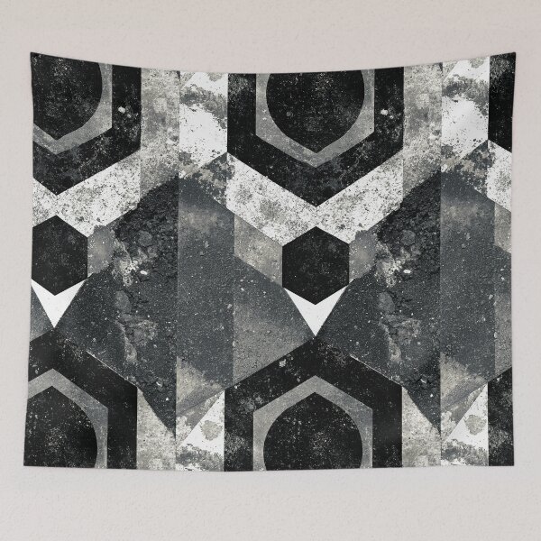Item preview, Distressed Black and White Geometric Hexagon Pattern designed and sold by Piotrek0001.