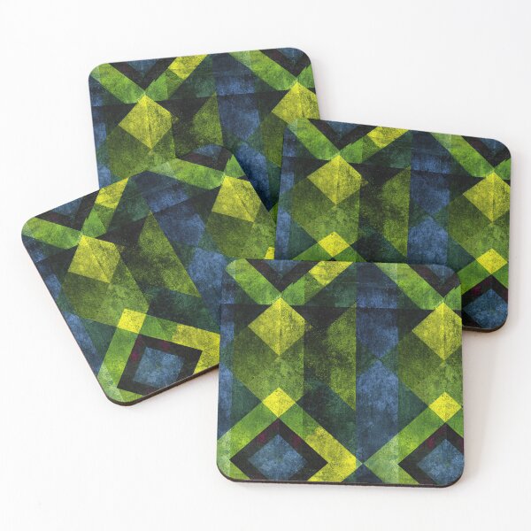 Item preview, Dark Green and Yellow Grunge Geometric Pattern designed and sold by Piotrek0001.