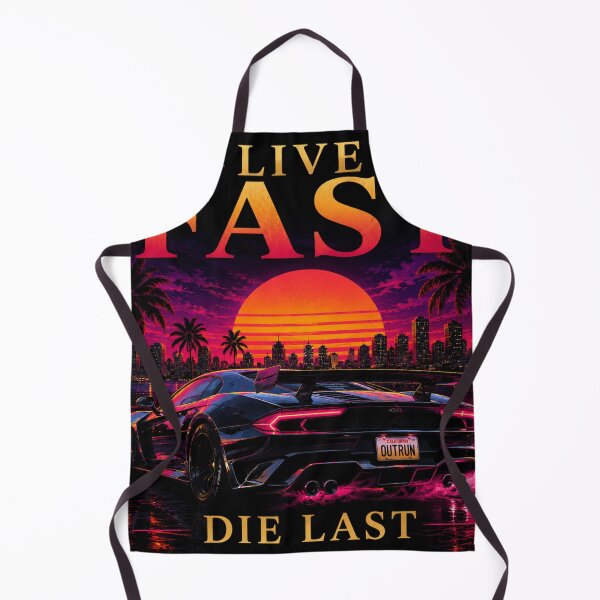 Item preview, Live Fast Die Last Retro Supercar Tee | Synthwave Sunset Streetwear Art | Neon Outrun Aesthetic designed and sold by Emoji Emblems.