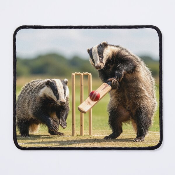 Item preview, Badgers Play Game of Cricket designed and sold by Tridentulus.