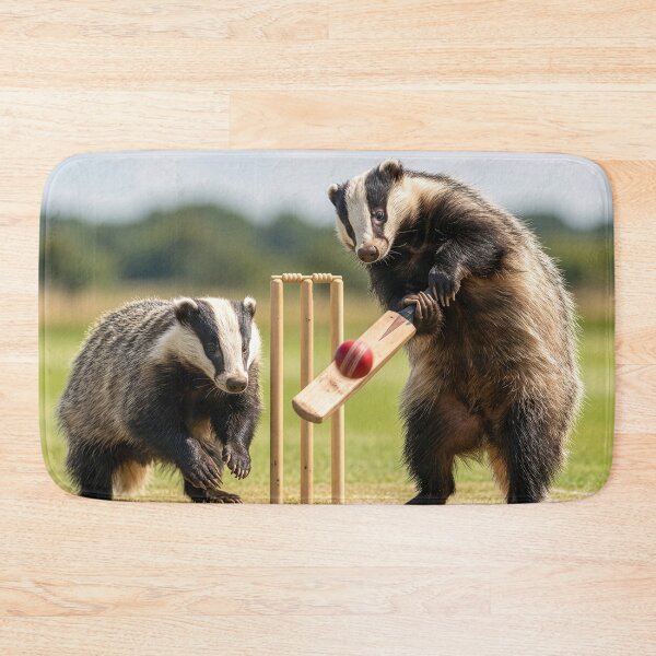 Item preview, Badgers Play Game of Cricket designed and sold by Tridentulus.