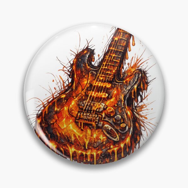 Item preview, Molten Metal Guitar T-Shirt | Fiery Melting Electric Guitar Art designed and sold by XxZainStylexX.