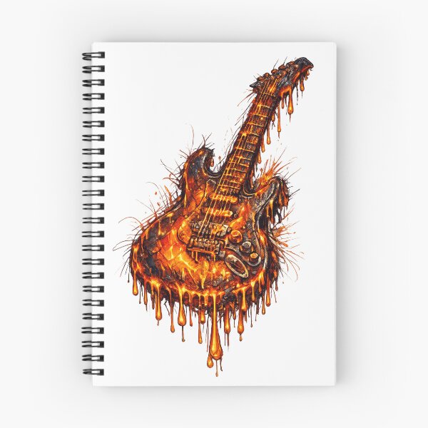 Item preview, Molten Metal Guitar T-Shirt | Fiery Melting Electric Guitar Art designed and sold by XxZainStylexX.