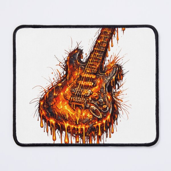Item preview, Molten Metal Guitar T-Shirt | Fiery Melting Electric Guitar Art designed and sold by XxZainStylexX.