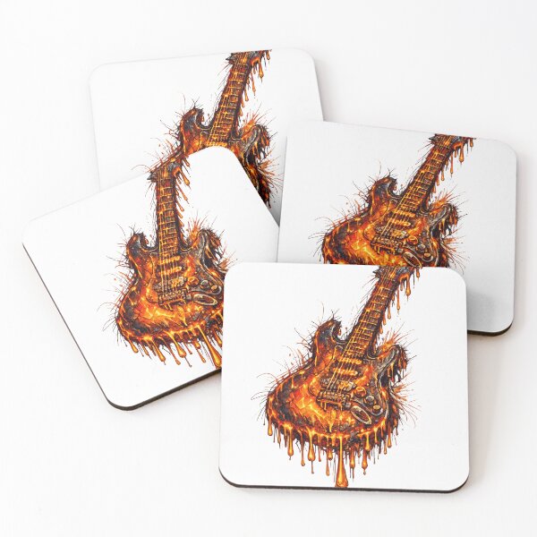 Item preview, Molten Metal Guitar T-Shirt | Fiery Melting Electric Guitar Art designed and sold by XxZainStylexX.