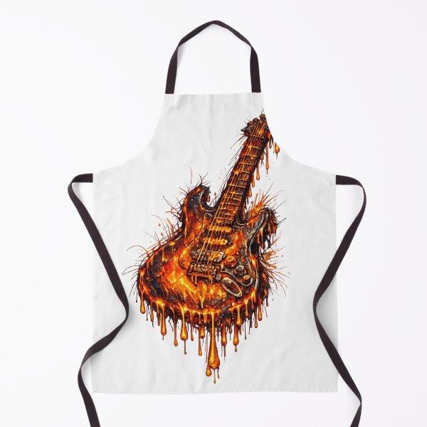 Item preview, Molten Metal Guitar T-Shirt | Fiery Melting Electric Guitar Art designed and sold by XxZainStylexX.