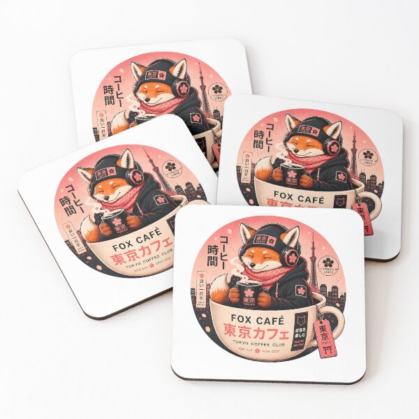 Item preview, Cute Tokyo Fox Café Japan Aesthetic Kawaii Coffee Lover T-Shirt designed and sold by Digital Culture Studio.