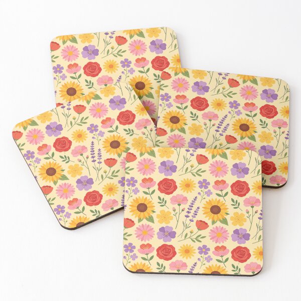 Item preview, Pretty, Yellow Floral pattern designed and sold by Andrea Kreates.