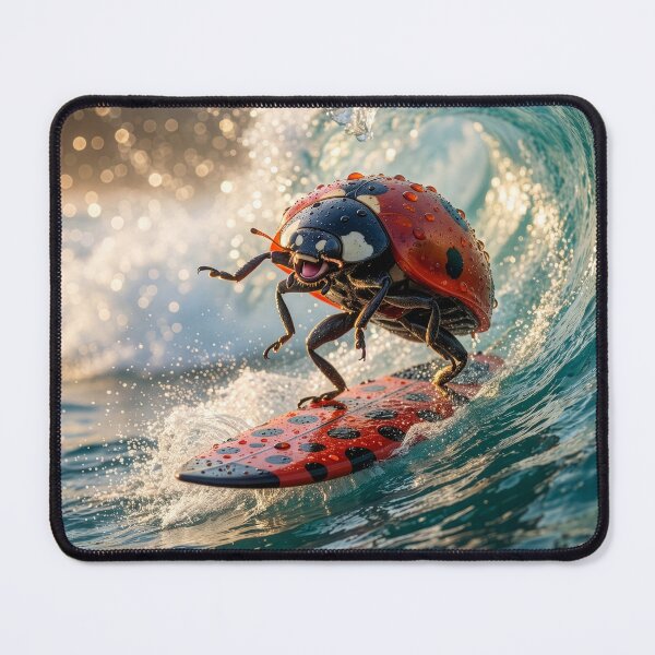 Item preview, Ladybug Surfer Feels the Stoke designed and sold by Tridentulus.