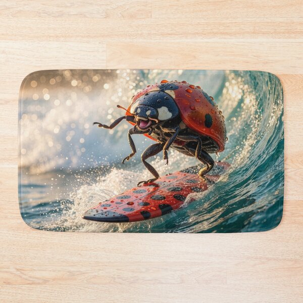 Item preview, Ladybug Surfer Feels the Stoke designed and sold by Tridentulus.