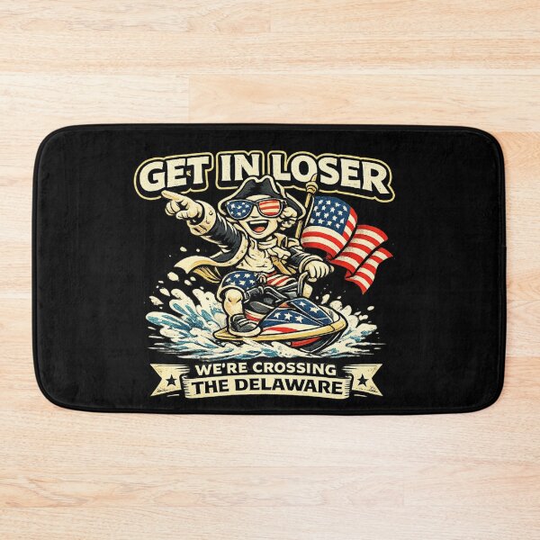 Item preview, Get In Loser We’re Crossing The Delaware Funny George Washington Jet Ski Meme Shirt designed and sold by VibeOffline Studio.