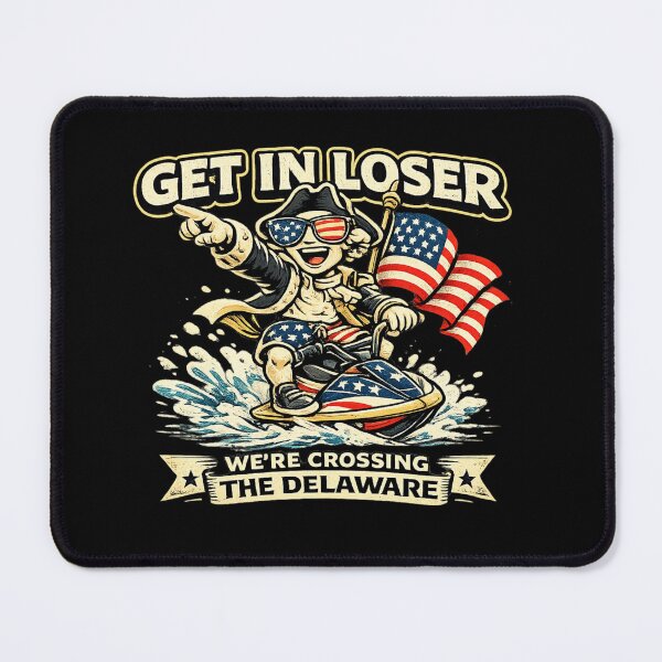 Item preview, Get In Loser We’re Crossing The Delaware Funny George Washington Jet Ski Meme Shirt designed and sold by VibeOffline Studio.