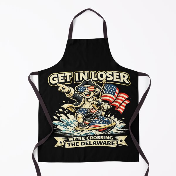 Item preview, Get In Loser We’re Crossing The Delaware Funny George Washington Jet Ski Meme Shirt designed and sold by VibeOffline Studio.