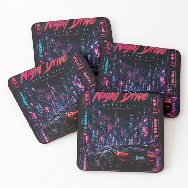 Item preview, Night Drive Cyber City Neon Car - Futuristic Street Racing Aesthetic T-Shirt designed and sold by SybilDog.