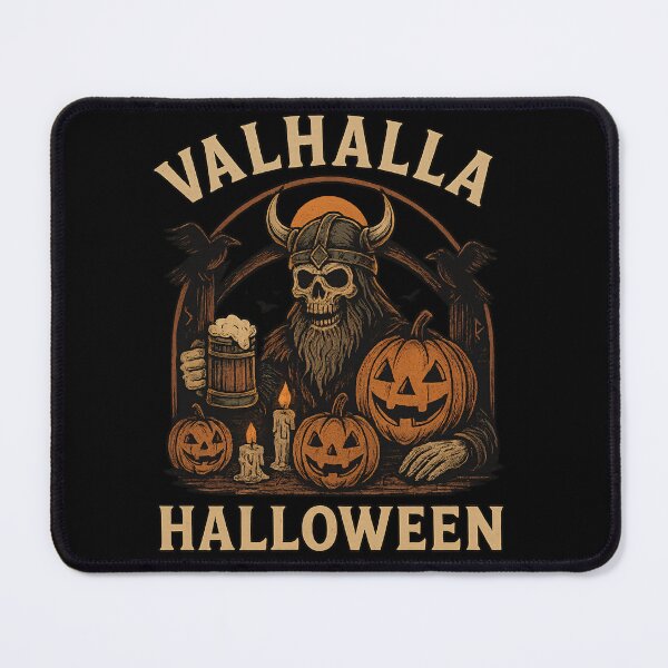 Item preview, Valhalla Halloween Viking Skull Beer Mug Pumpkins designed and sold by Mythborn Saga.