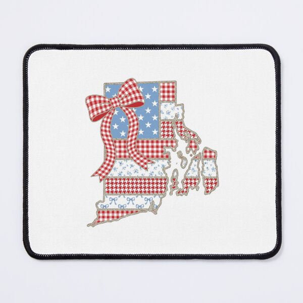 Item preview, Cute Patriotic Rhode Island Map with Red Gingham Bow designed and sold by Paper Drip.
